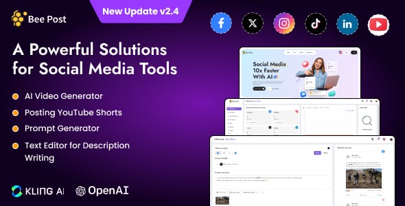 BeePost - AI Social Media Management & Content Creation SaaS with Subscription System