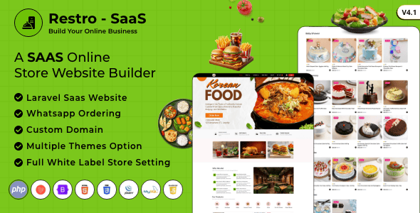 Restro SaaS - Multi Restaurant Online WhatsApp Food Ordering  System