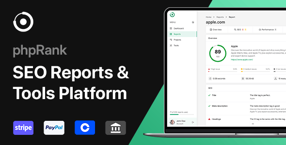 phpRank - SEO Reports & Tools Platform (SaaS)